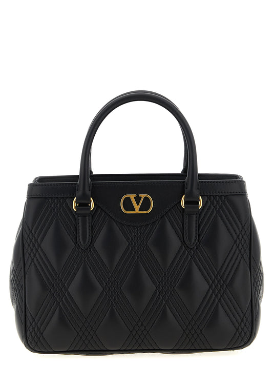 Bolso de mano Valentino Garavani de cuero de cordero negro