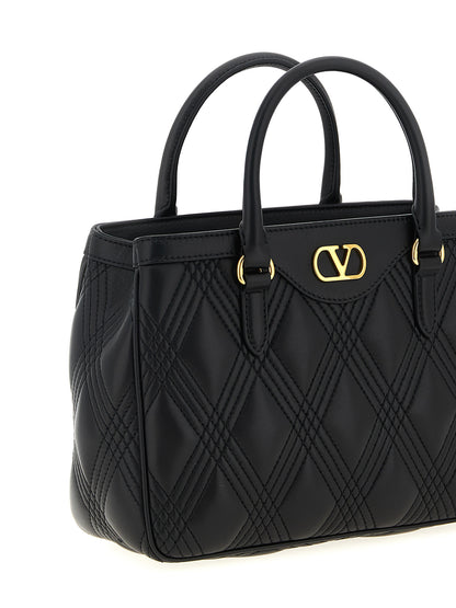 Bolso de mano Valentino Garavani de cuero de cordero negro