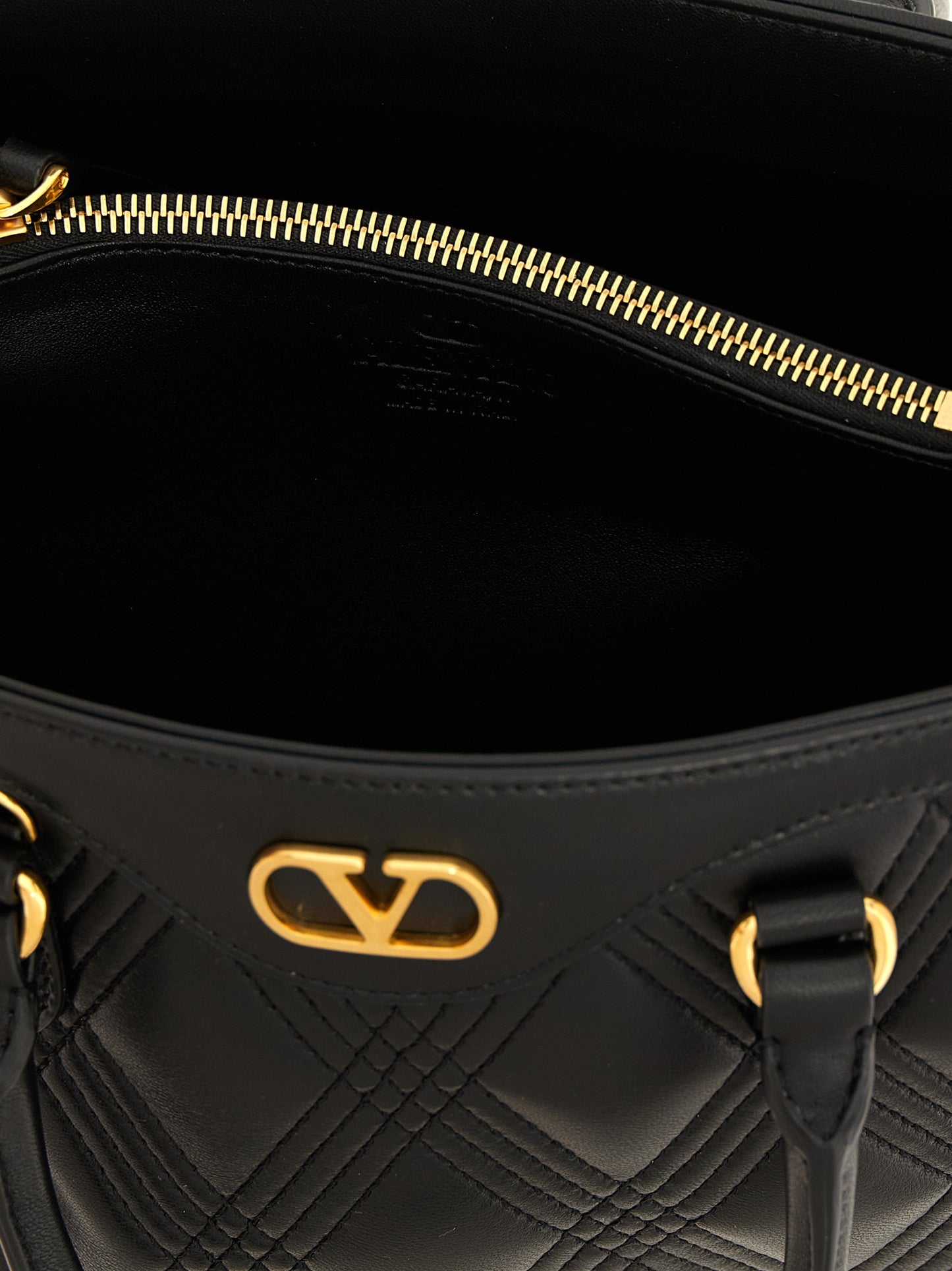 Bolso de mano Valentino Garavani de cuero de cordero negro