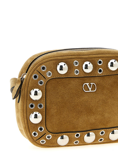 Valentino Garavani Beige Cowhide Shoulder Bag
