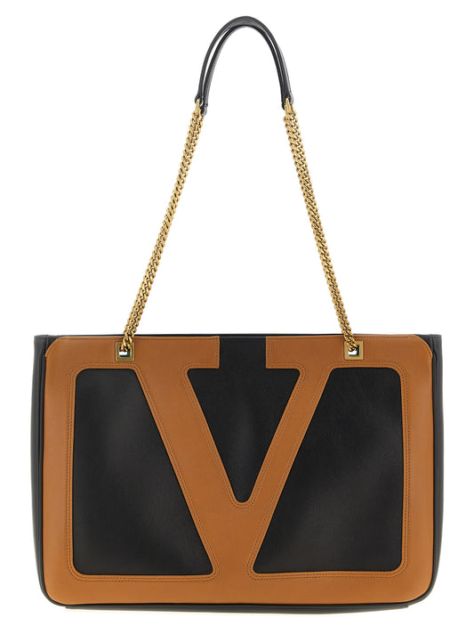 Bolso Tote De Piel De Cordero Marron Valentino Garavani
