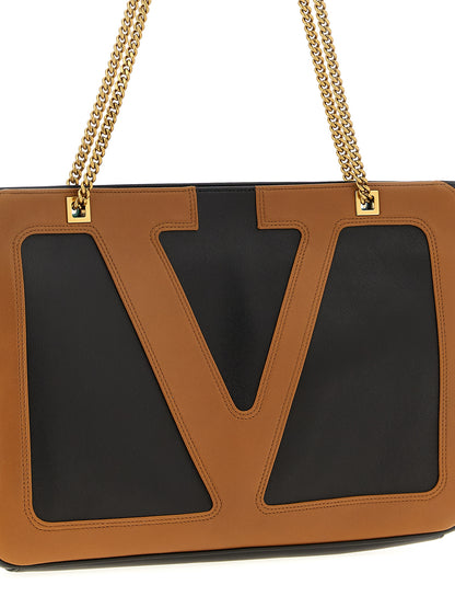 Bolso Tote De Piel De Cordero Marron Valentino Garavani