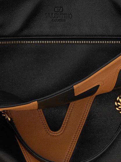 Bolso Tote De Piel De Cordero Marron Valentino Garavani