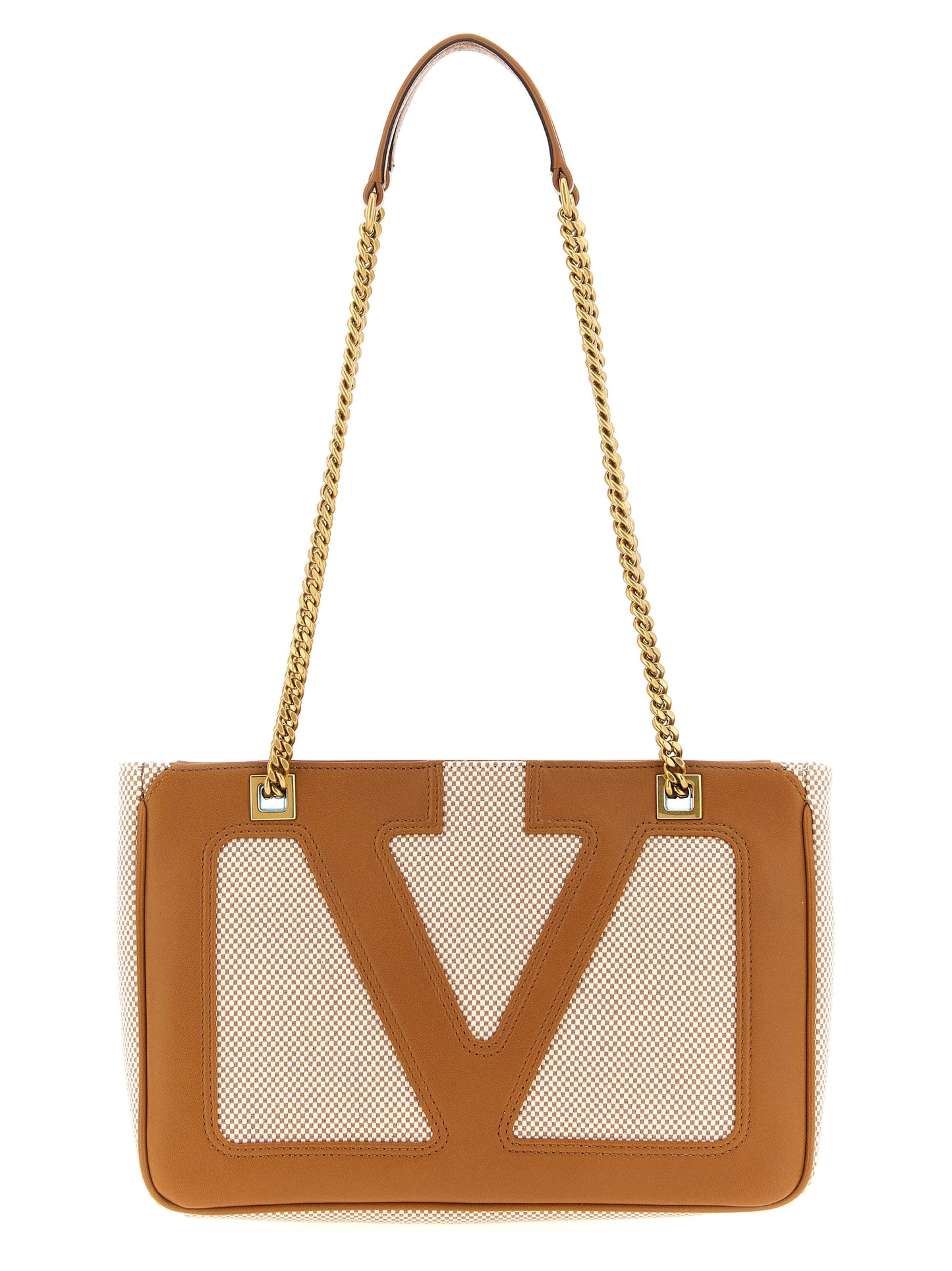 Sac bandoulière en coton marron Valentino Garavani
