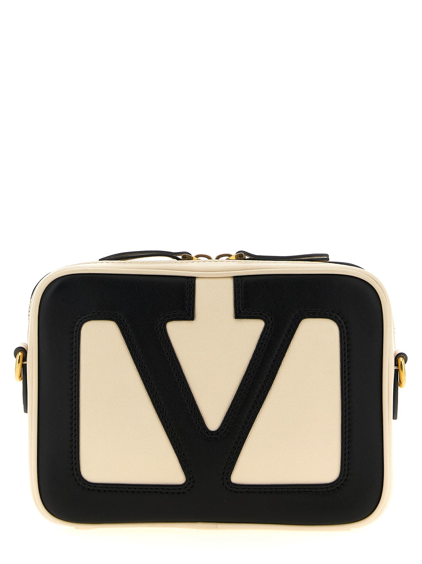 Sac bandoulière bicolore Valentino Garavani en cuir d'agneau