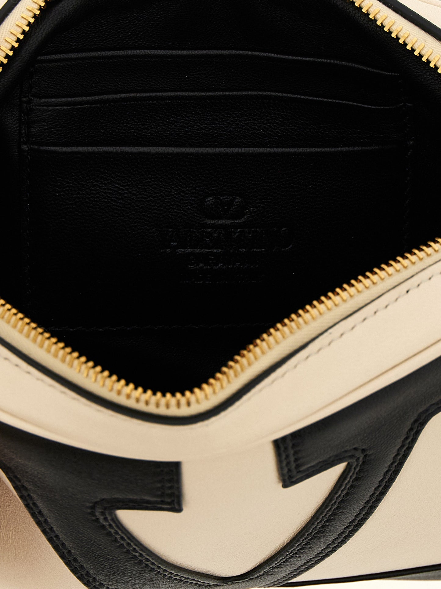 Sac bandoulière bicolore Valentino Garavani en cuir d'agneau