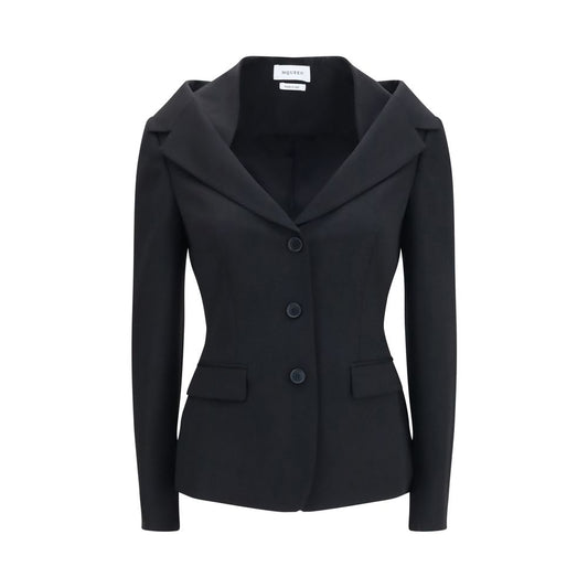 Alexander McQueen chaqueta larga de lana negra Oves Aries