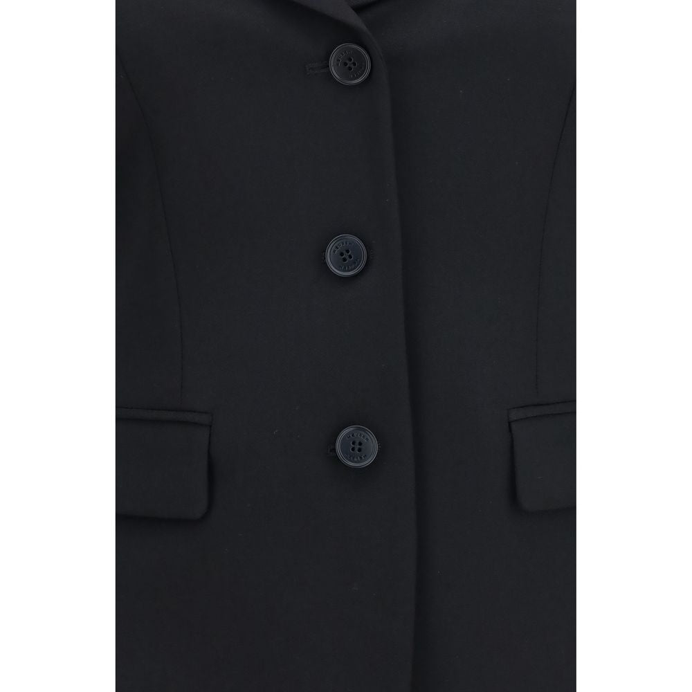 Alexander McQueen chaqueta larga de lana negra Oves Aries
