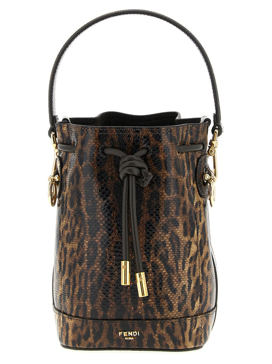 Bolso de mano Fendi de cuero aterciopelado marrón