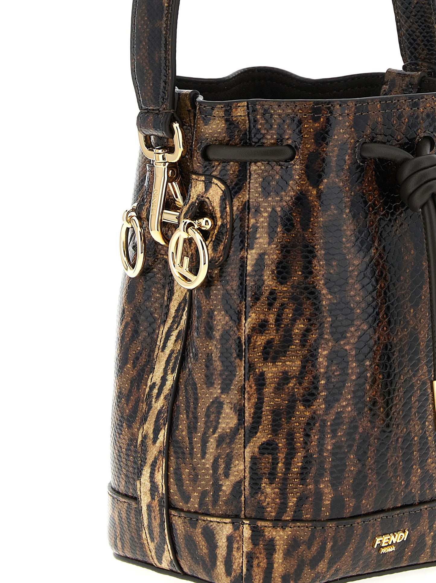 Bolso de mano Fendi de cuero aterciopelado marrón
