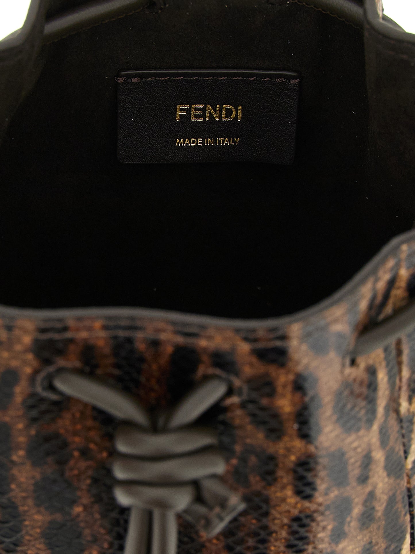 Bolso de mano Fendi de cuero aterciopelado marrón