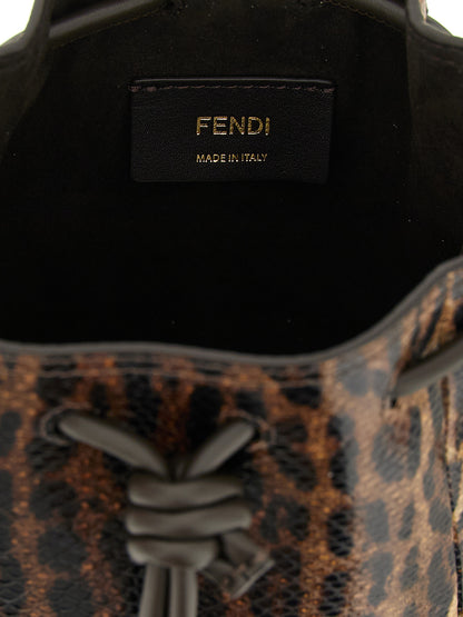 Bolso de mano Fendi de cuero aterciopelado marrón