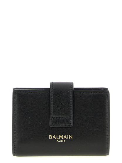 Tarjetero Balmain de Piel de Cordero Negra