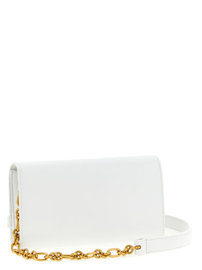 Tarjetero Balmain de piel de becerro blanca