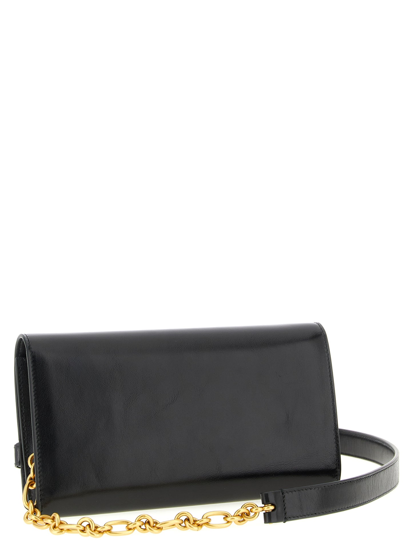 Tarjetero Balmain de piel de becerro negra