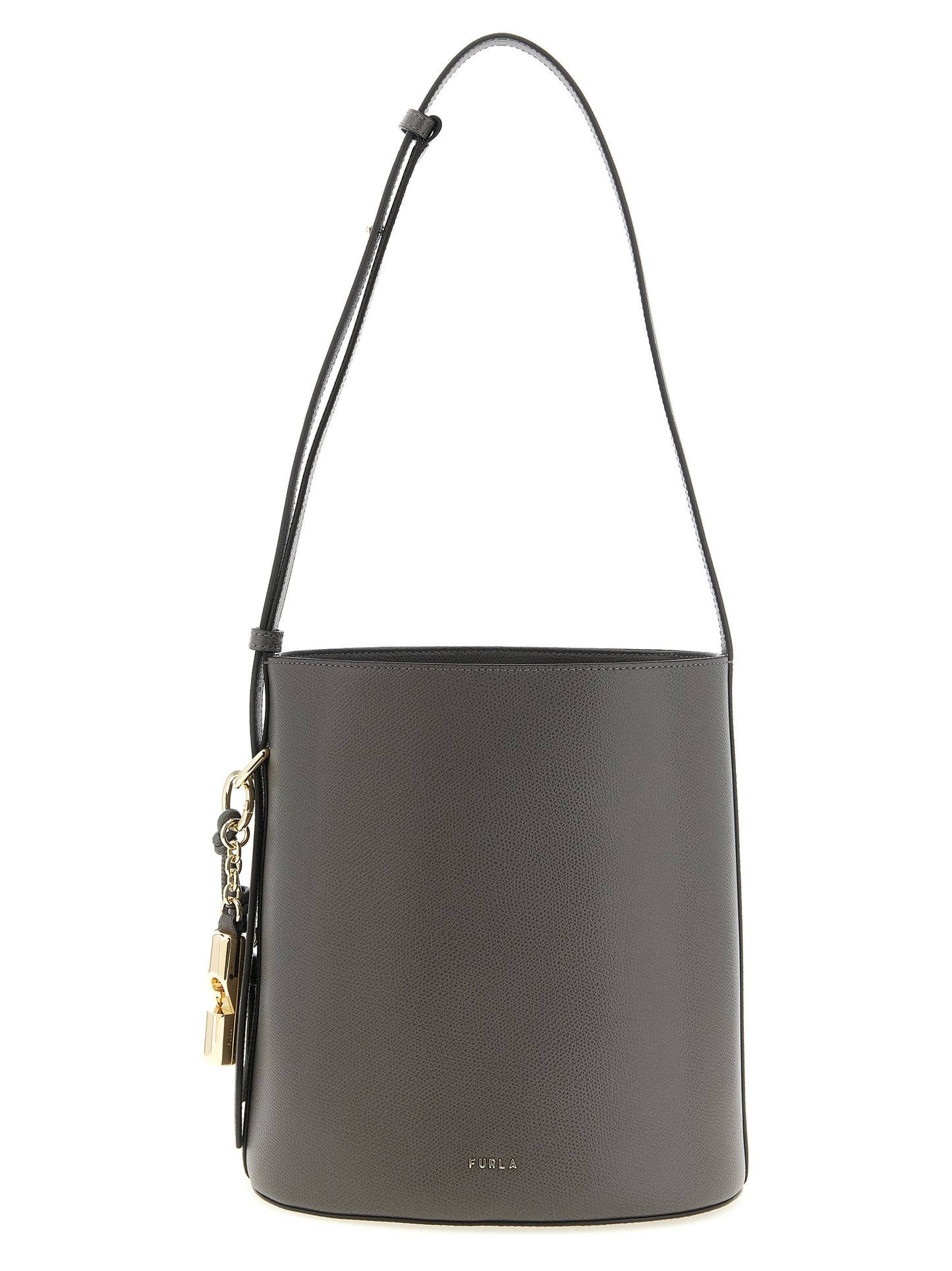 Bolso de hombro Furla de piel de becerro gris