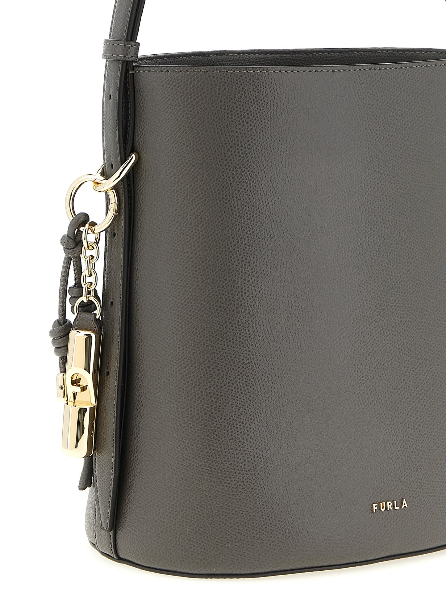 Bolso de hombro Furla de piel de becerro gris