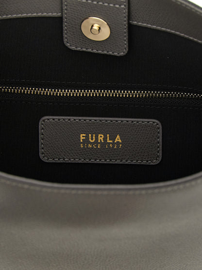 Bolso de hombro Furla de piel de becerro gris