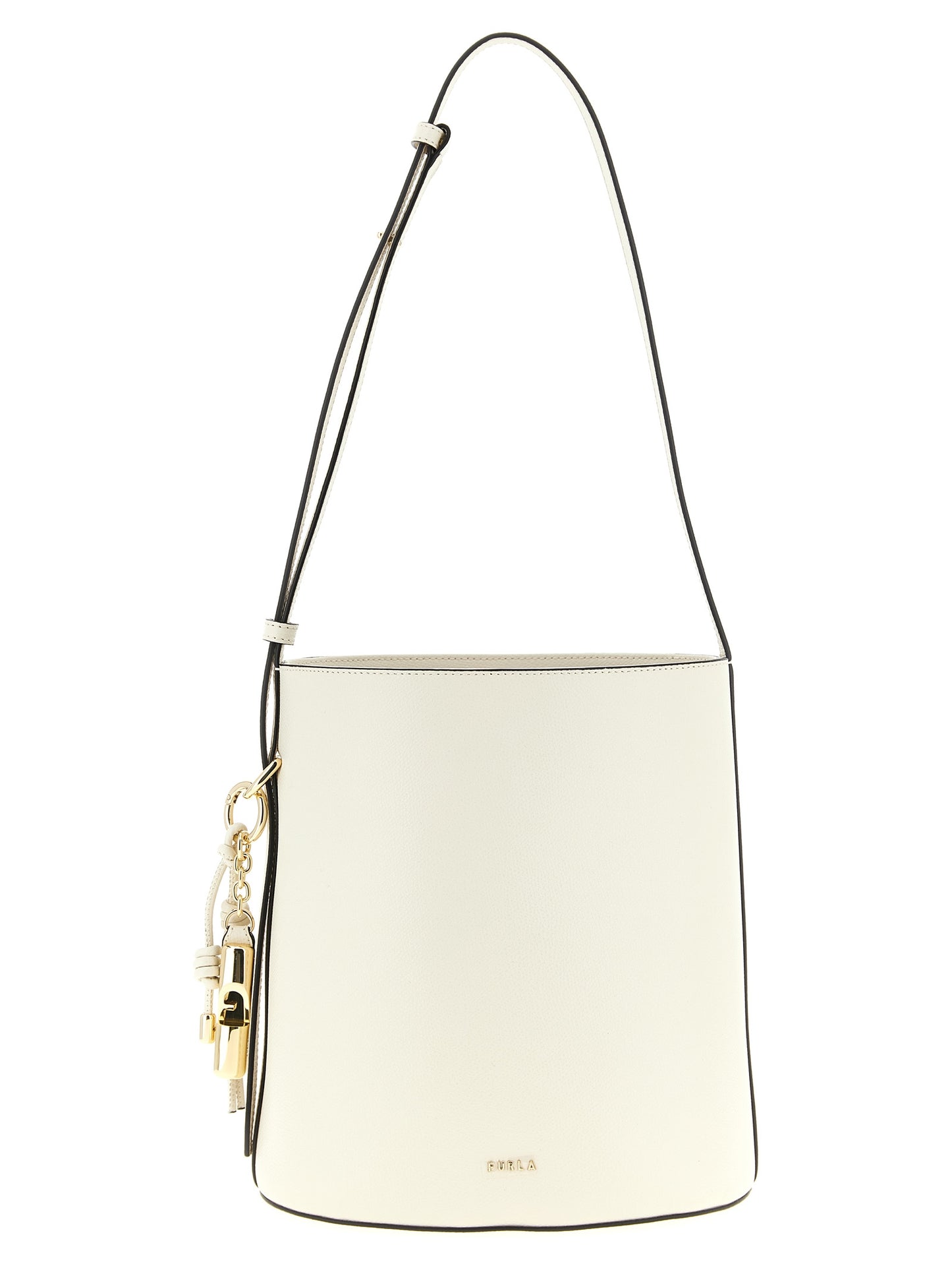 Bolso de hombro Furla de piel de becerro blanca