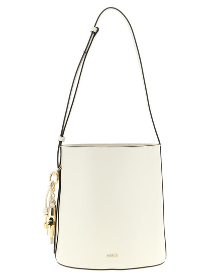 Bolso de hombro Furla de piel de becerro blanca