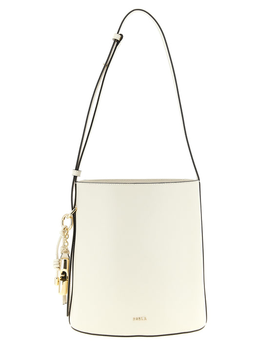 Bolso de hombro Furla de piel de becerro blanca