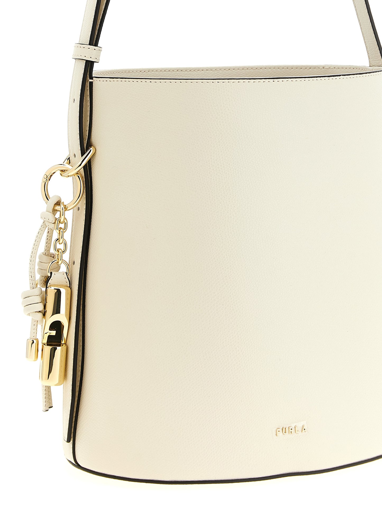 Bolso de hombro Furla de piel de becerro blanca
