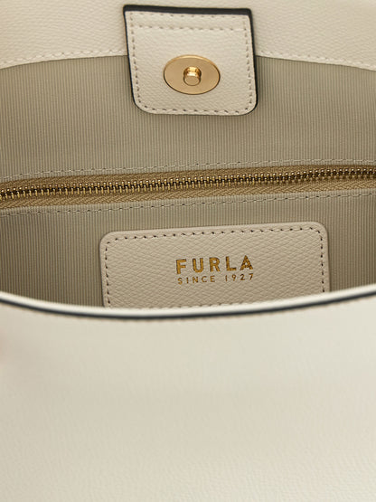 Bolso de hombro Furla de piel de becerro blanca