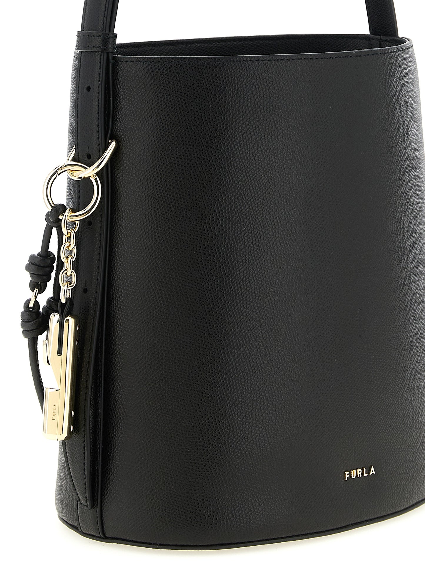 Bolso de hombro Furla de piel de becerro negra