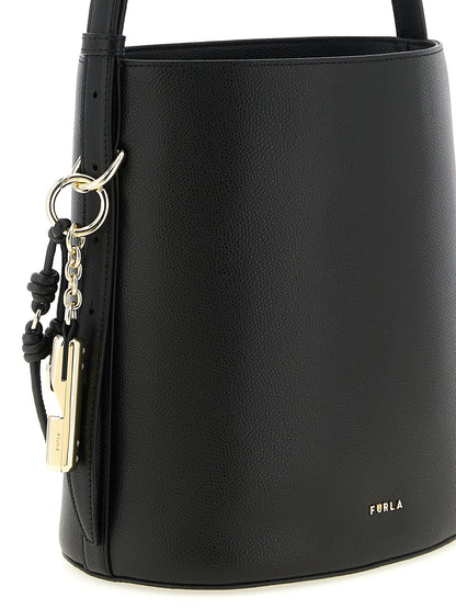 Bolso de hombro Furla de piel de becerro negra
