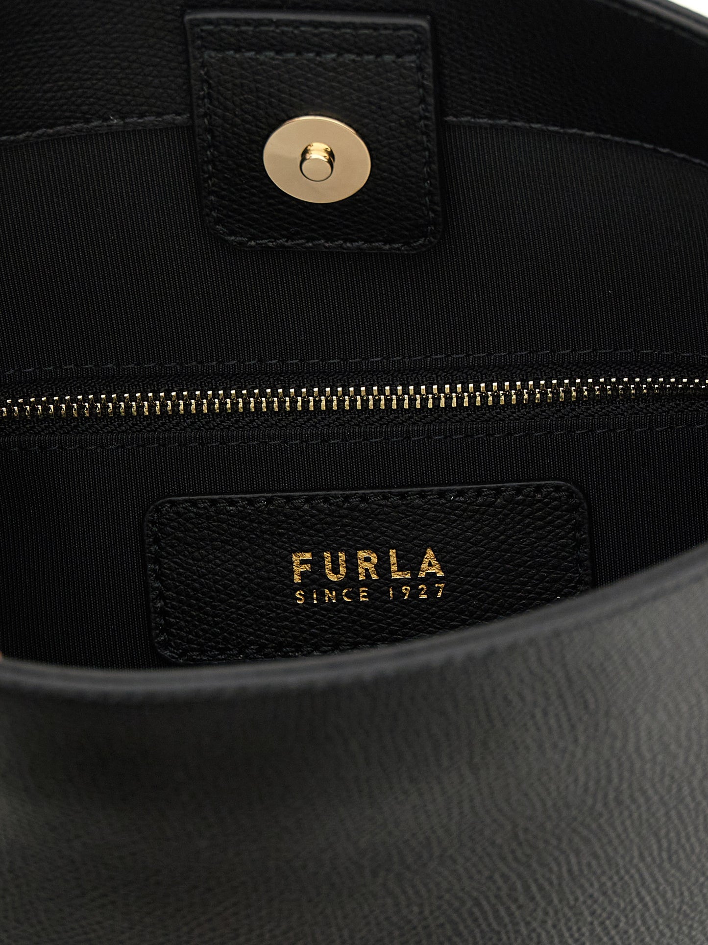 Bolso de hombro Furla de piel de becerro negra