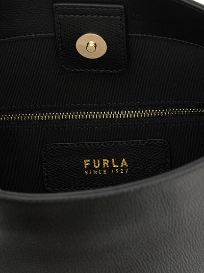 Bolso de hombro Furla de piel de becerro negra