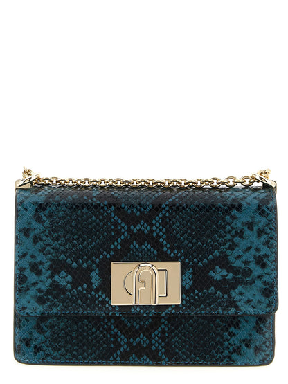 Bolso bandolera de piel de cabra azul Furla