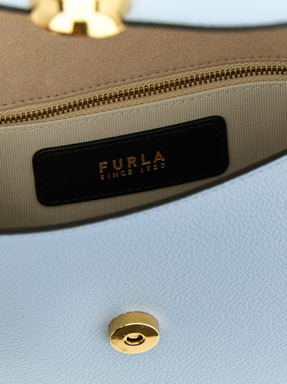 Sac bandoulière Furla en cuir de veau bleu