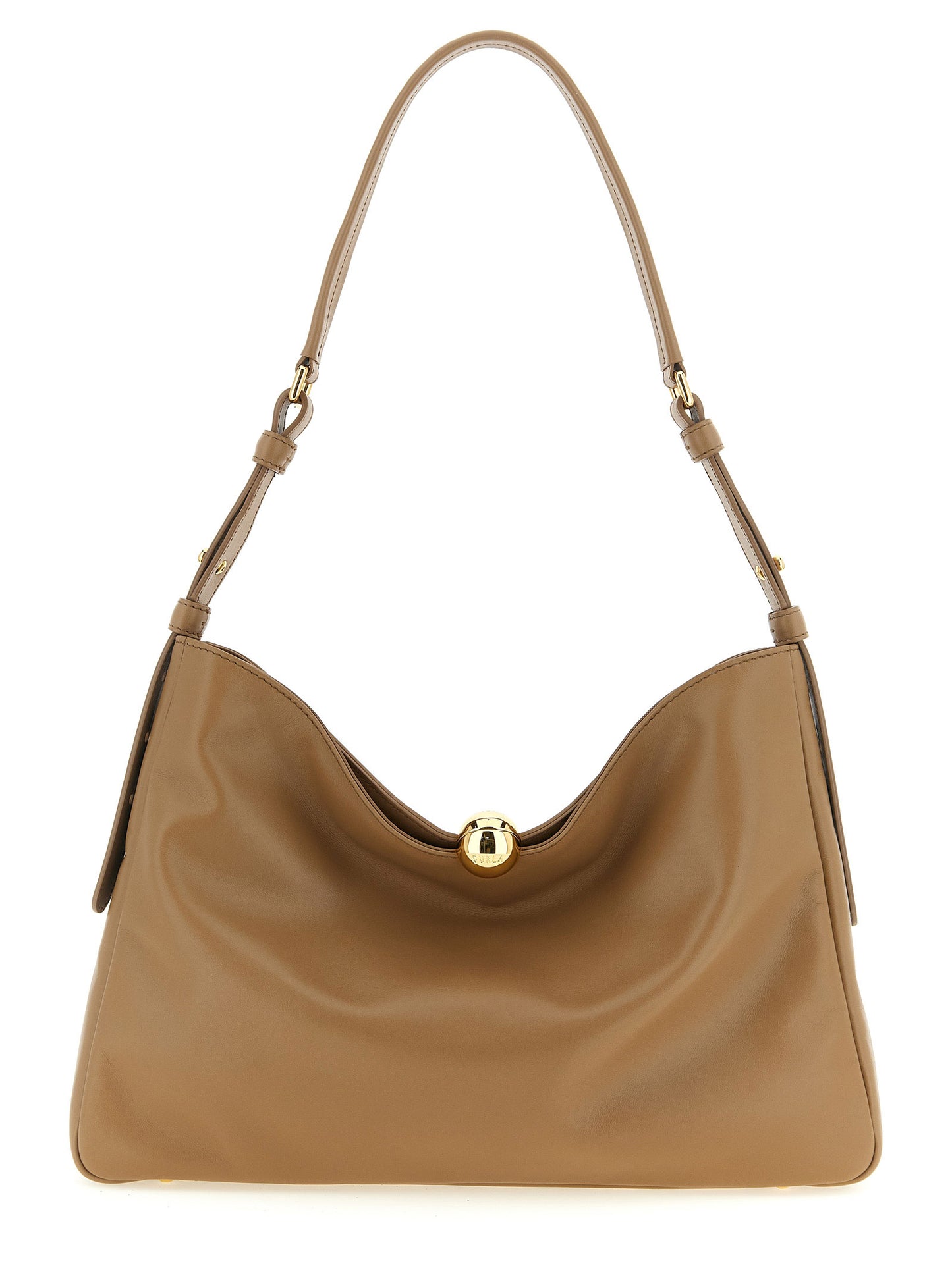Bolso de Hombro Furla de Piel de Becerro Beige