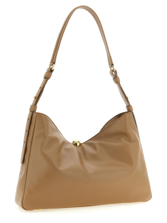 Bolso de Hombro Furla de Piel de Becerro Beige