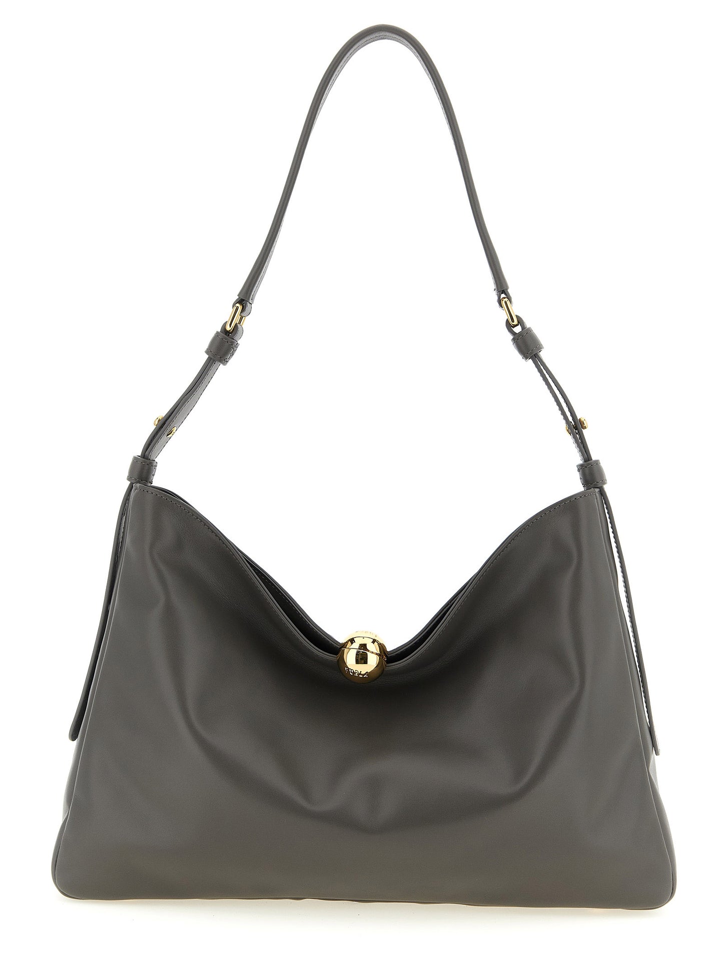 Bolso de hombro Furla de piel de becerro gris