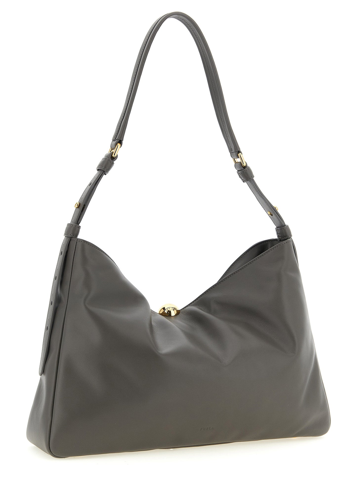 Bolso de hombro Furla de piel de becerro gris