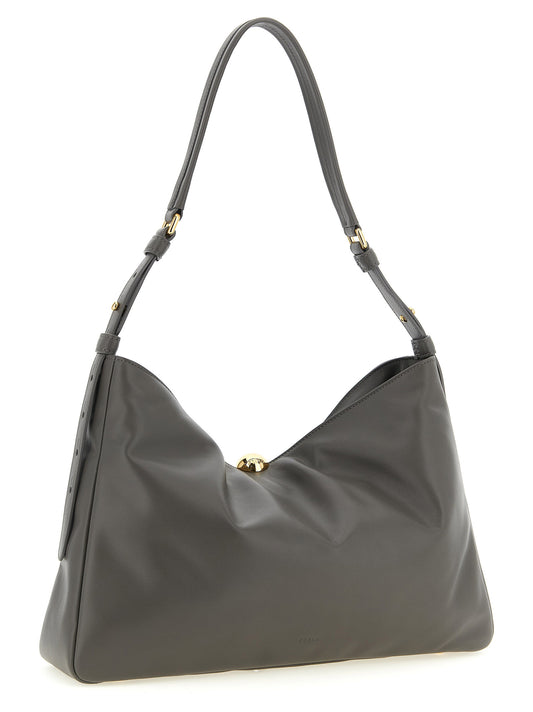 Bolso de hombro Furla de piel de becerro gris