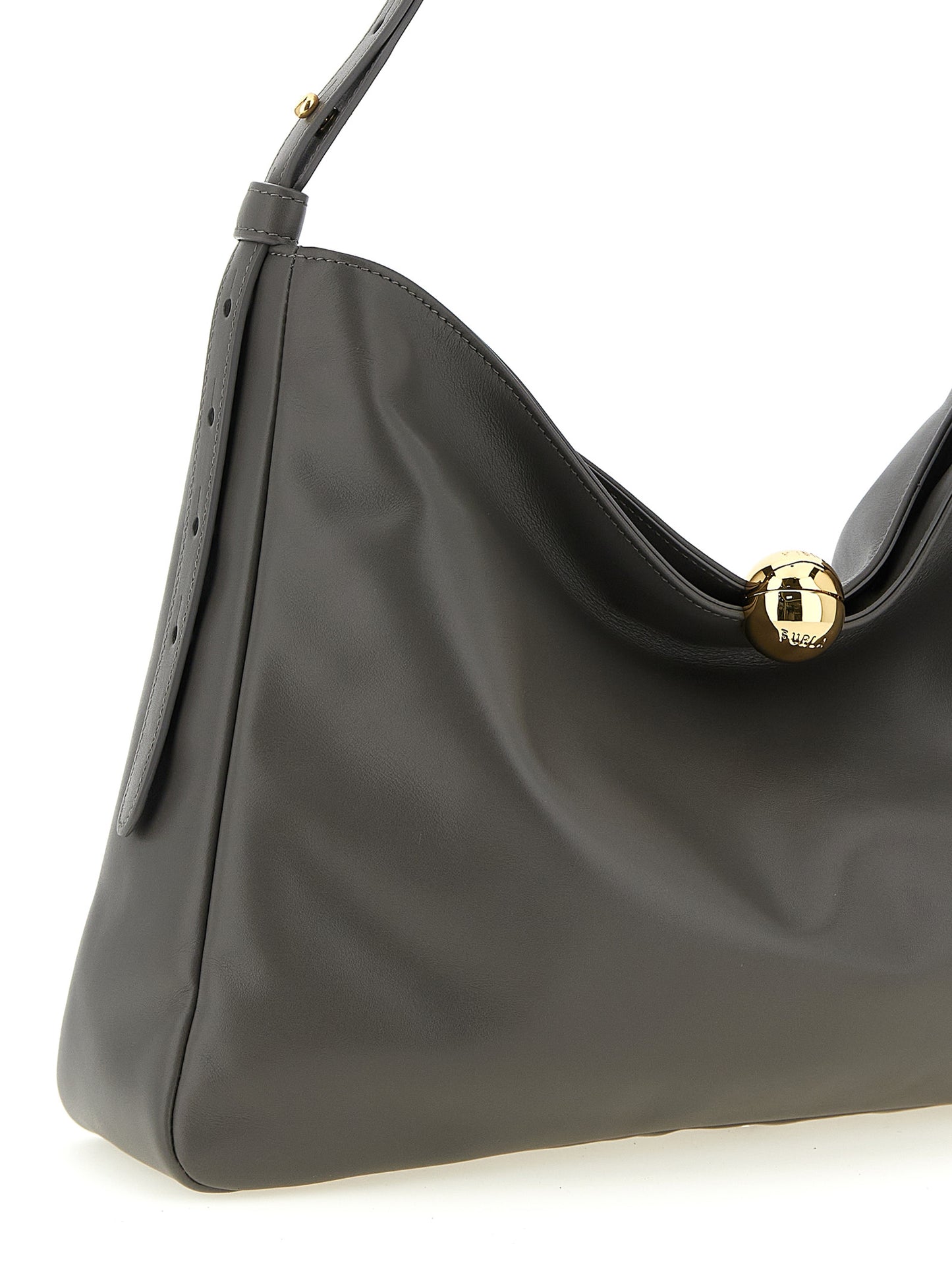 Bolso de hombro Furla de piel de becerro gris
