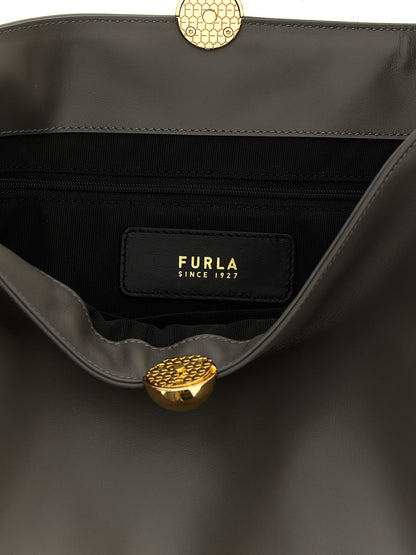 Bolso de hombro Furla de piel de becerro gris