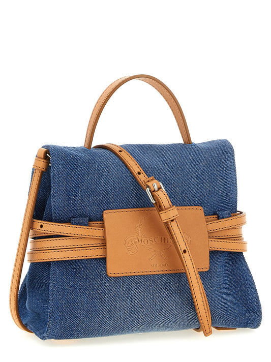 Sac à main Moschino en coton bleu