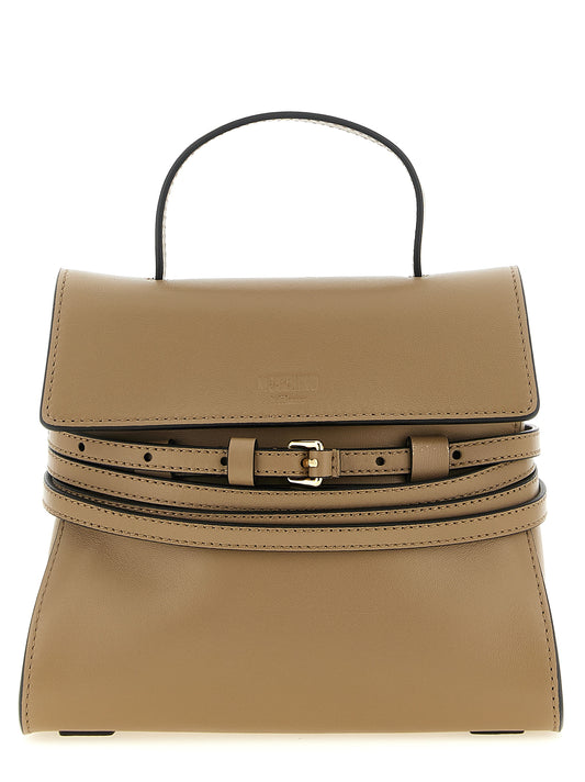 Sac à main Moschino en cuir nappa beige / veau Bos Taurus