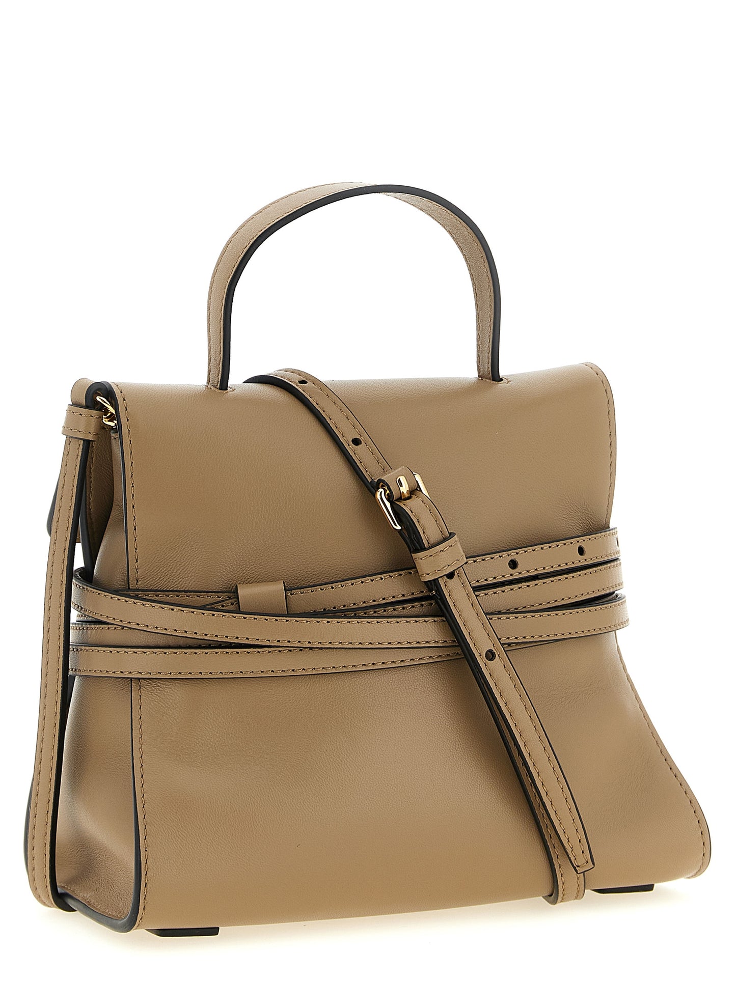 Sac à main Moschino en cuir nappa beige / veau Bos Taurus