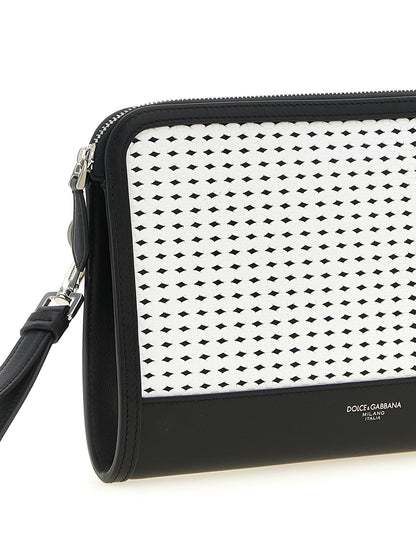 Pochette bicolore en cuir de veau Dolce & Gabbana