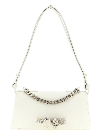 Bolso de hombro Alexander McQueen de piel de becerro blanca