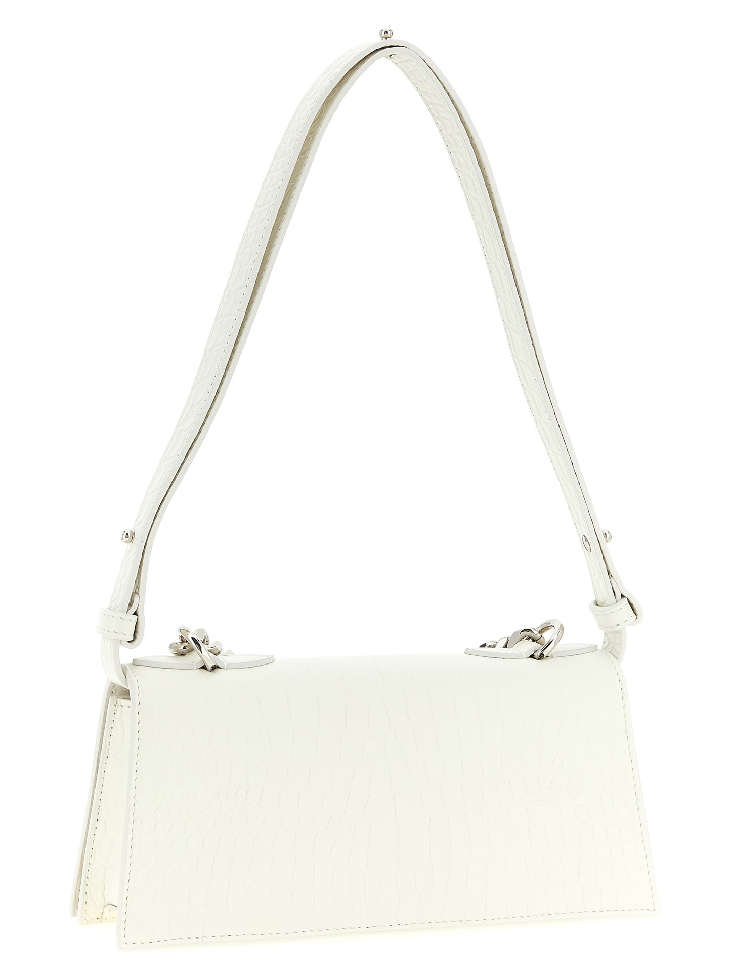 Bolso de hombro Alexander McQueen de piel de becerro blanca