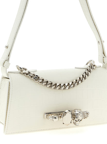 Bolso de hombro Alexander McQueen de piel de becerro blanca