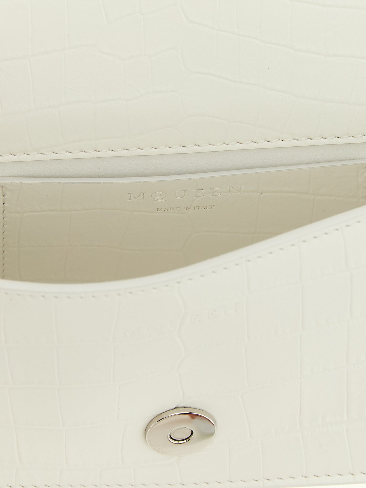 Bolso de hombro Alexander McQueen de piel de becerro blanca