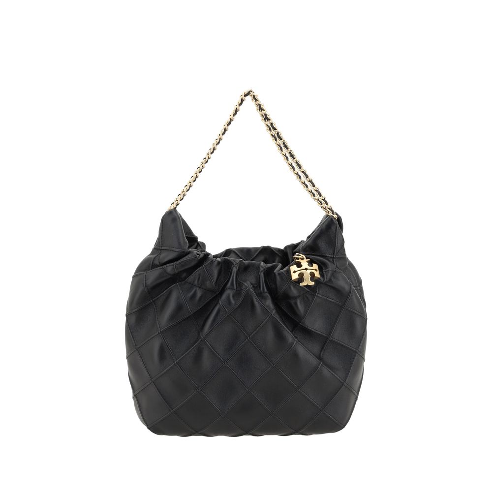 Bolso de hombro Tory Burch negro de piel de cordero Ovis Aries Aries