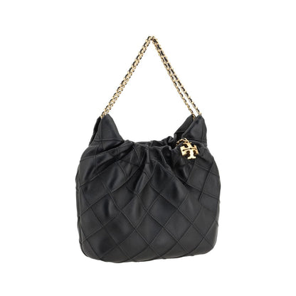Bolso de hombro Tory Burch negro de piel de cordero Ovis Aries Aries